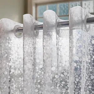 No Hook PEVA Shower Curtain or Liner - 8G Heavy Duty Frosted Bathroom Shower Curtain No Hooks Required, Waterproof Plastic & PVC Free, Standard Size 71 x 74, Frost