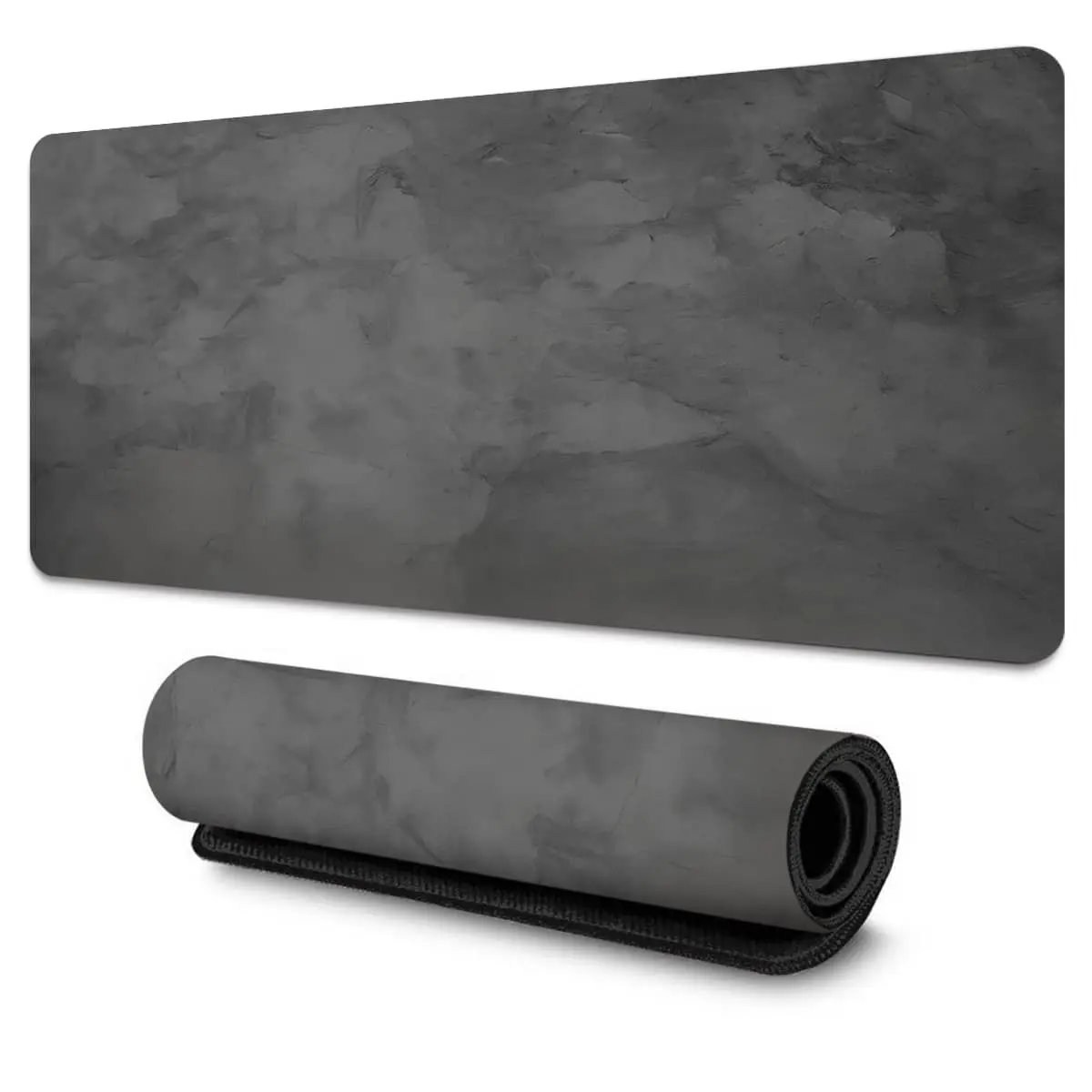 1pc Dark Grey Stone-Texture Mouse Pad, Computer Mouse Pad, Gaming Mousepad, Minimalist Style, Non-Slip Rubber Base, Reinforced Edges for Durability, Accessory for Office Setups & Immersive Gaming, Gift for Minimalists, Modern Design Lovers