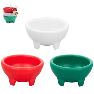 Alpine Cuisine Small Salsa Bowls (Molcajete) 3pc Set, Food Grade Plastic Material, Heavy Duty & Easy to Clean, Multi-Purpose Salsa Bowl for Serving, Durable & Dishwasher Safe