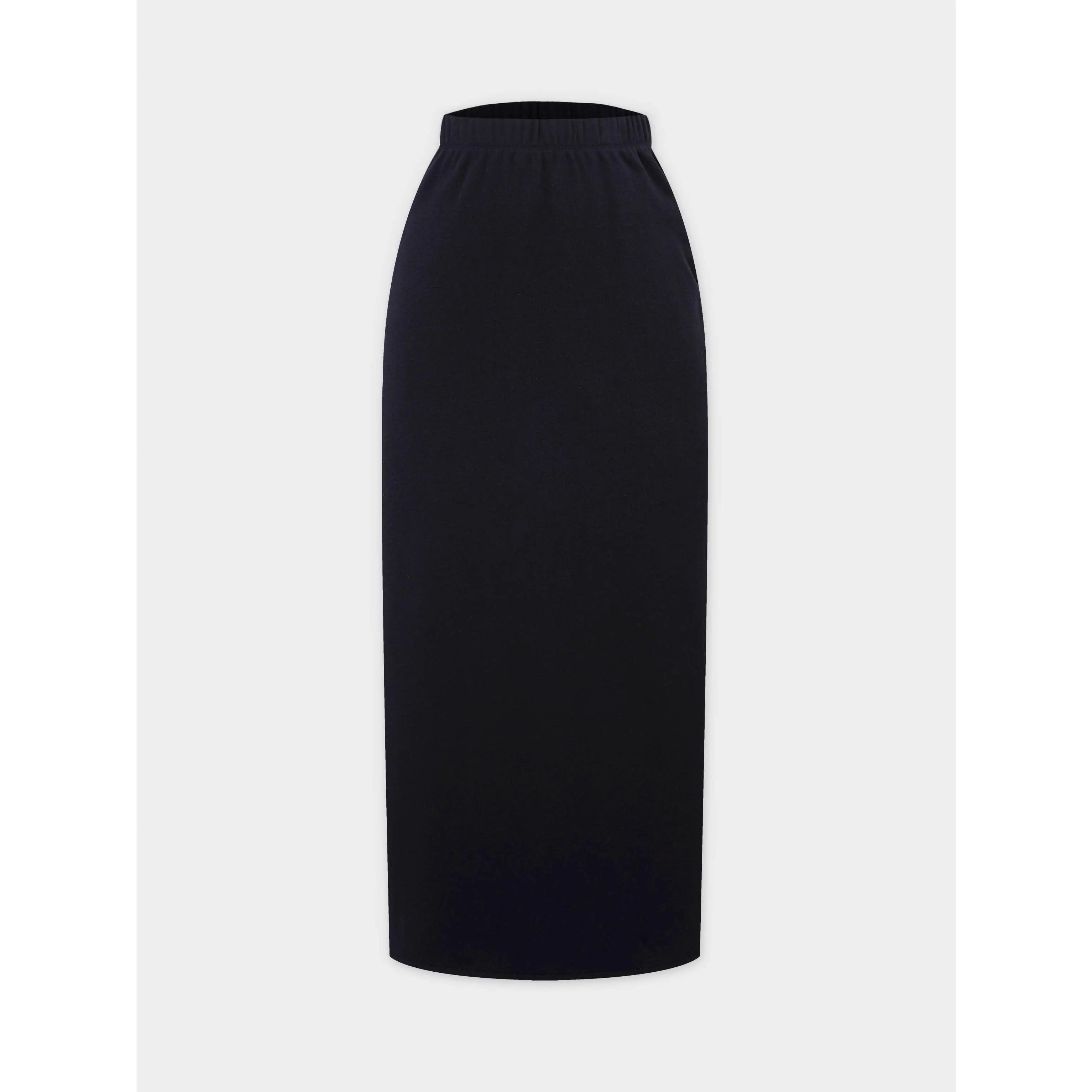 Straight Maxi Sweatshirt Skirt-Black