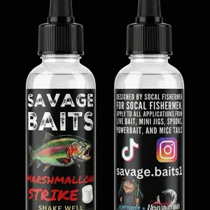 Savage Baits MARSHMALLOW STRIKE Attractant for All Applications Live Bait Mini Jigs Spoon Powerbait and Mice Tails Fishing Equipment