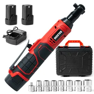 Electric Cordless Ratchet Wrench Tool Kit, Cordless Ratchet Tool Set 50N.m, 40 Ft-lbs, 16.8V, With 1/2*2.0Ah Li-ion Battery, 1 Tool Box, 1 Fast Charger, 7 Sockets, Led Light, Socket Wrench Set, Electric Screwdriver, 3/8 Socket Set