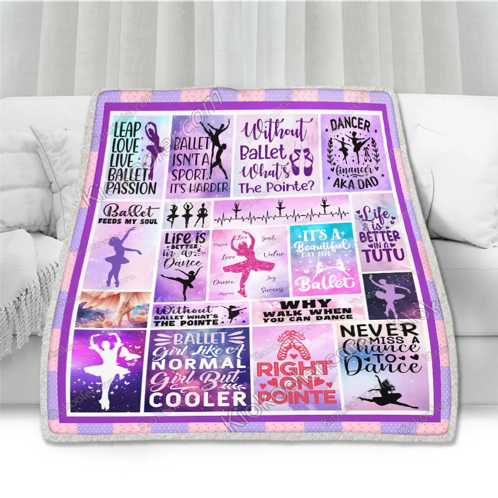 Nicetous Dance Gifts Best Dance Recital Gifts Blanket, Pattern On Pink, Dance Decor, Gift For Dance Lovers Sofa Throw Blanket Comfort Warmth Soft Blanket Fleece Blanket, Sherpa Blanket