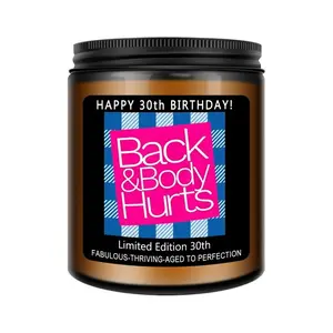 30th Birthday Decorations Gifts for Her Him, Happy 30th Birthday Candle Gift for Women Men, Funny 30 Years Old Ideas- Lavender Scented Aroma Candles