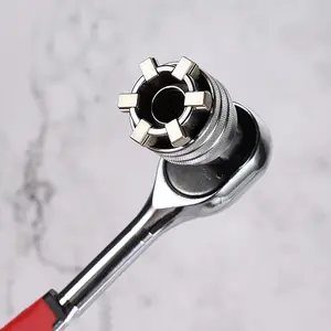 Upgraded Adjustable Universal Socket Wrench, Manual Socket Wrench, Multifunctional Sleeve, 10mm-19mm Universal Sockets Tools for 3/8" Drive Ratchet Torque Wrench and Power Drill