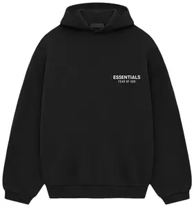 Fear of God Essentials Fleece Hoodie (FW24) Black Authentic Brand New Fashion Streetwear Hypebeast Limited Gift