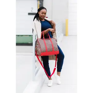 Ella Overnighter 16x14x7 Vegan Leather Travel Bag with Detachable 59" Strap Chic Design for Quick Getaways