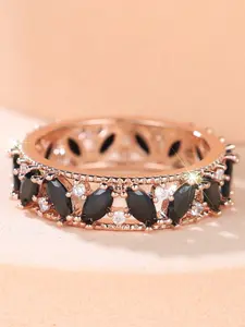 Geometric Rings for Women & Girls Zirconia Inlay Fashion Stackable Design Engagement Ring Daily Wear Jewelry Accessory for All Seasons