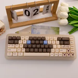 140 Key Siamese Cat Keycaps, Pbt Material, Dye Sublimation, Mao Profile, Compatible with Mx Axis, Fits Keyboard Models 61/64/68/87/96/104/108, Keycaps For Mechanical Keyboard