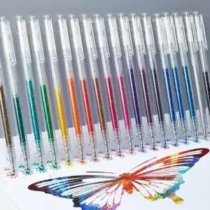 Glitter Gel Pen Set, 1.0mm Colorful Glitter Pen, Colored Gel Pen for Handwriting Set, Notes and Markings, Students School Office Stationery