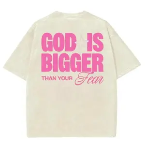 God Is Bigger Than Your Fear 2025 Shirt, Christian t shirts, Vintage I Love Jesus Shirt, Menswear Top Underwear Tshirt Cotton Polyester Top Menswear Streetwear Tropical