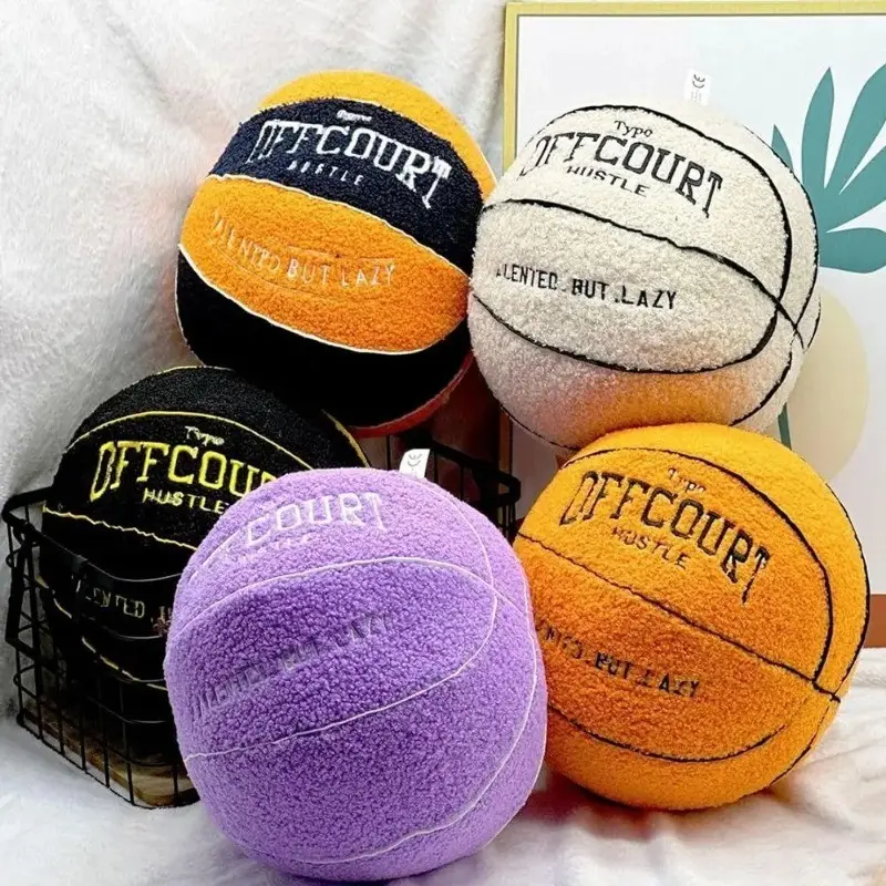25cm Basketball Pillow Plush Doll, Casual Style Basketball Shape Pillow, Soft and Skin-Friendly, Unisex Design, Perfect for Relaxation, Soft Cushion