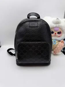Pre-owned GUCCI Black Guccissima Leather Backpack with Top Handle