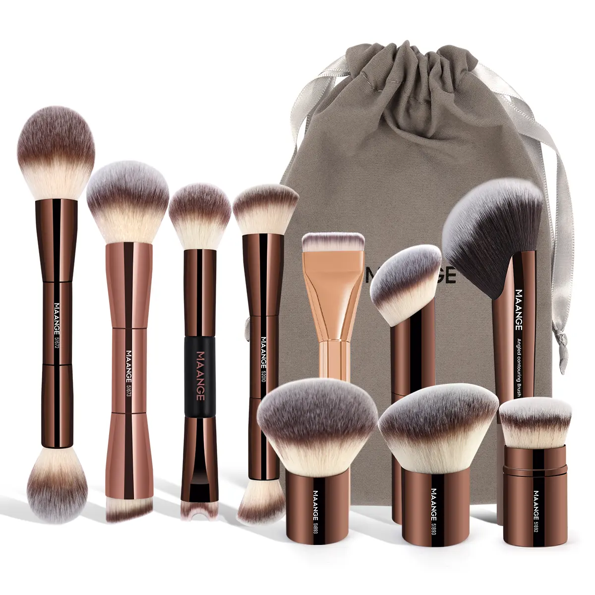 MAANGE 10pcs Professional Makeup Brushes with Makeup Holder Set, Makeup Brushes Set, Trending Makeup Supplies, Victoria Beckham Makeup Product Eyeshadow Brushes, Eyeshadow Brush, Soft Makeup Brushes Set,Cosmetics, Glam, Brown#DealsForYouDays#SummerWins