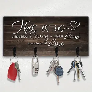 "This is Us" Wall Key Holder with 4 Hooks, Home Decor, New Home Gifts, Modern Rustic Home Decor, Vintage Home Decor, Kitchen Accessories, Bathroom Decor, Bedroom Decor, Home Organizer Hook, Wall Mounted Hook