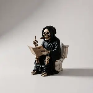 Gothic Resin Death Statue Gothic Style, HalloweenHalloween, Shelf Decoration, Lightly Terrorizing Gift Idea, Moody Atmosphere, Matte Finish