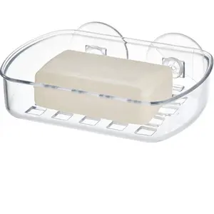 BPA-Free Plastic Suction Bar Soap Dish - 5.25" x 4" x 2", Clear