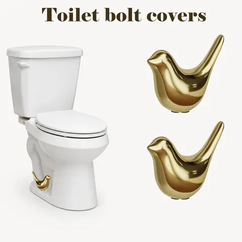 2 Pcs Ceramic Bird Toilet Floor Bolt Caps,Cute Bird Toilet Screw Caps Decorative,Toilet Bolt Figurine,Toilet Bowl Cap Covers,Decorative Bathroom Toilet Bolt Easy Installation
