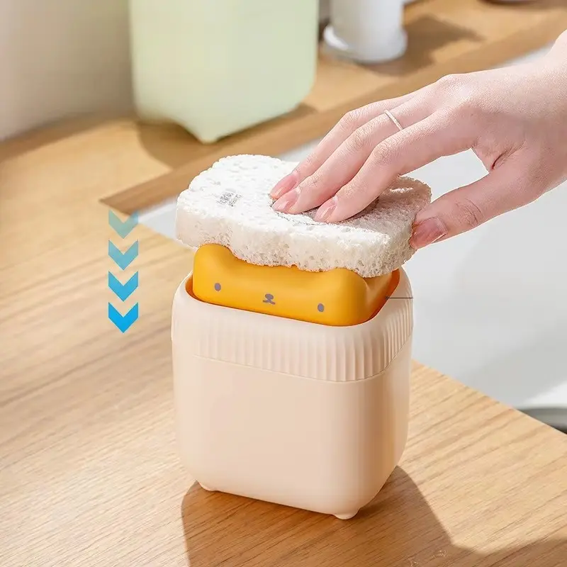 Cute Cat Shape Liquid Dispenser Bottle, Home Kitchen Press-Down Box, Reusable for Hand Soap, Dishwasher Detergent, Laundry Detergent
