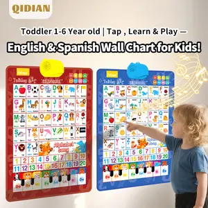 Ages 1–6 Bilingual Learning Talking Wall Chart | English + Spanish |No Screen Home Learning Tool |Songs • Words • Games