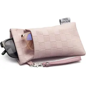 Double Glasses Case PU Soft Eyeglass Case For Women Men Squeeze Top Sunglasses Case With Cleaning Cloth