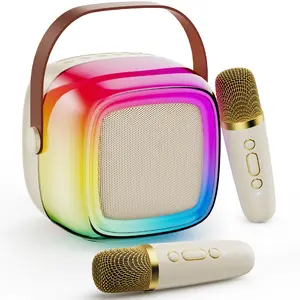 JYX D32 Mini Karaoke Machine for Kids Portable Bluetooth Speaker with Wireless Mic and LED Lights Fun Toy for Parties Home KTV Birthday and Christmas Gifts