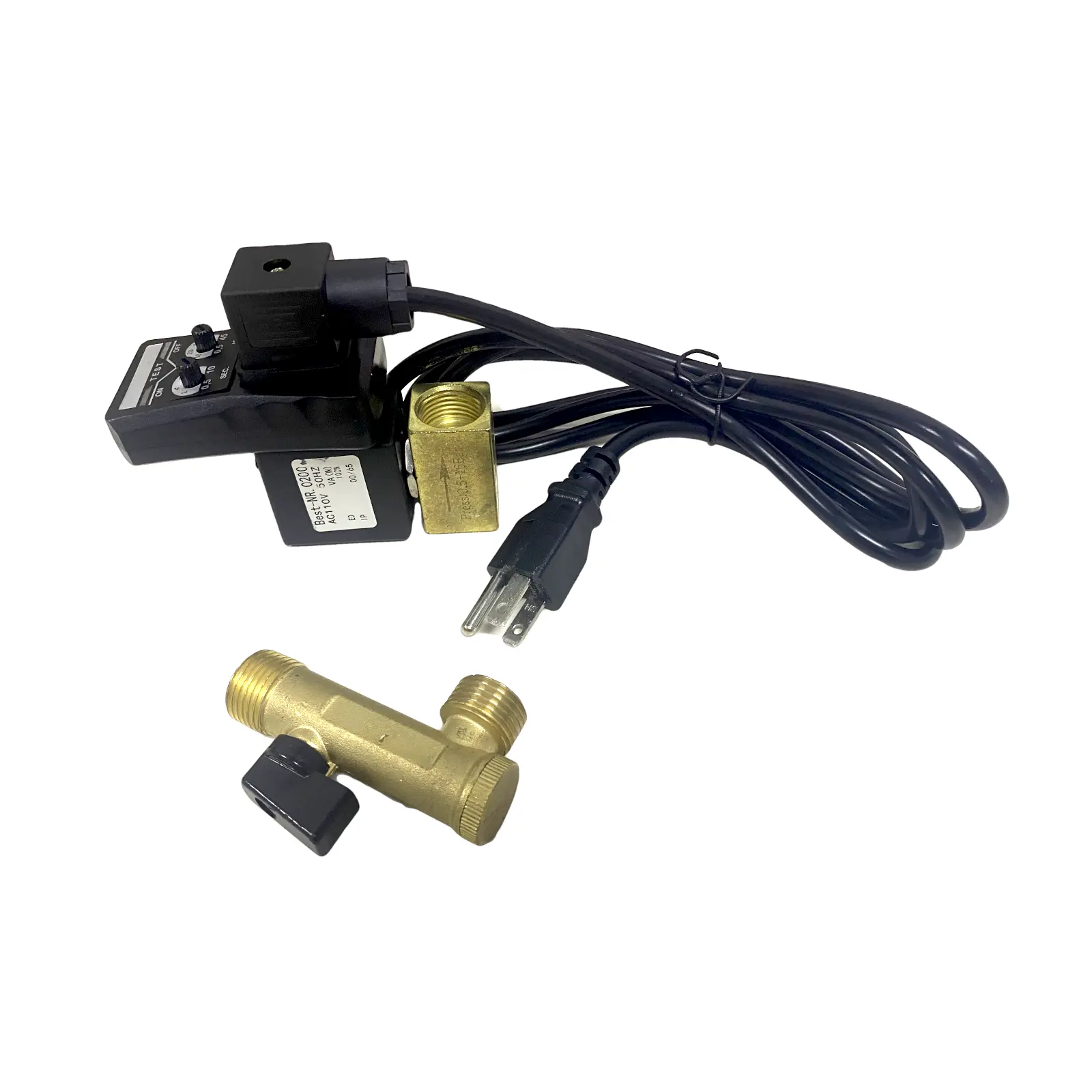 Automatic Air Tank Drain Valve 1/2" AC 110V with US Plug 2-way Direct-acting Electronic Auto Timed Drain Valve