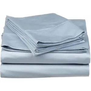 530 Thread Count Egyptian Cotton Queen Sheet Set Solid Light Blue