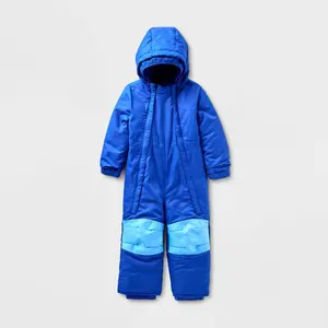 Cat & Jack Toddler Hooded Snowsuit - Half-Zip Coverall with Reinforced Knees
