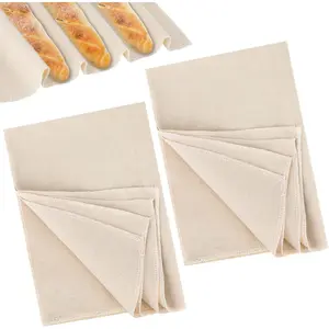 Mozeat Lens Proofing Cloth for Bread Baking – 2PCS 17x29 Inches Linen Cloth, Reusable Thick Baking Bread Cloth for Rolling Dough, Baguettes, Loaves, Pastry, Homemade Bread, Bakeware Baking Tools, Baking Supplies