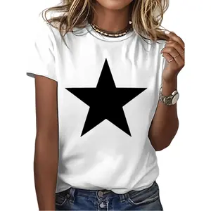 Cool Big Large Black Star T-Shirt