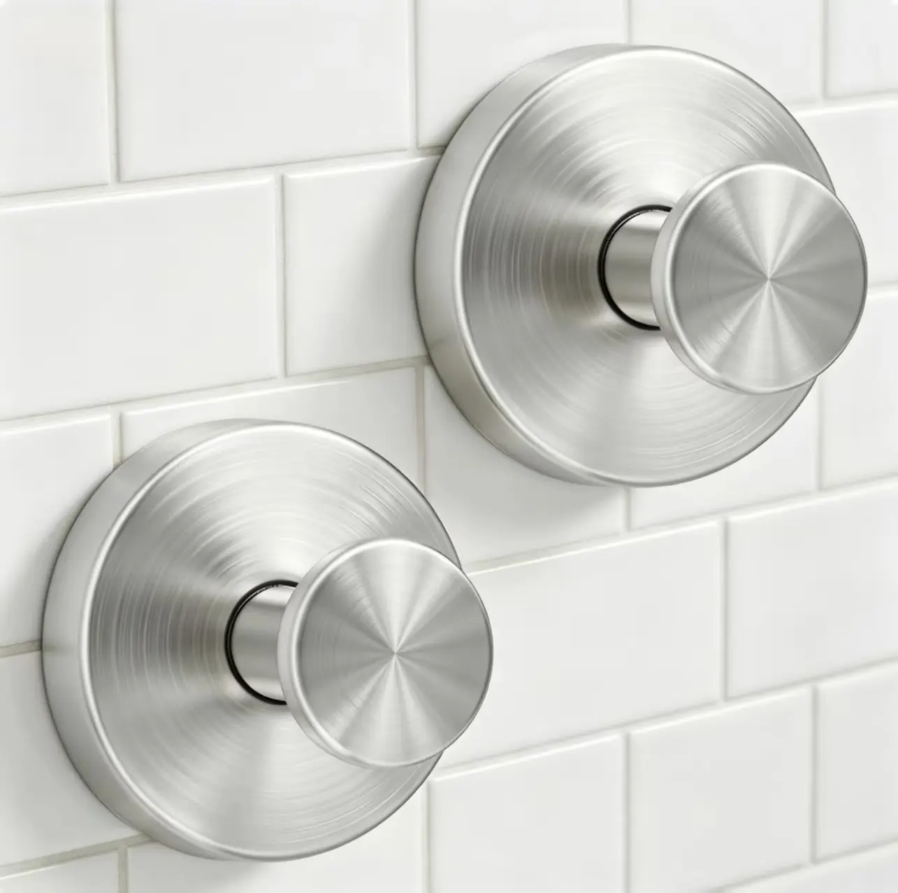 Stainless Steel Adhesive Hooks 2 Pack, Heavy Duty Wall Hooks No Drill Self Stick Hooks for Bathroom, Kitchen, Bedroom & Home Organization, Waterproof Metal Hooks for Towels, Clothes, Keys, Robes, Wall Mounted Storage Hangers