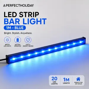 Perfect Holiday LED Bar Light Sleek Ambient Mood Lighting High Brightness Energy Efficient 1M Ultra Bright 72 LED - Blue