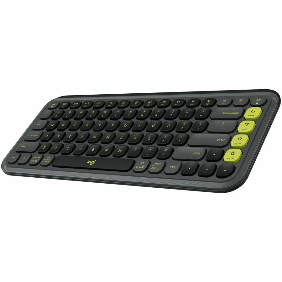 Logitech POP ICON KEYS Compact Wireless Keyboard, Graphite/Green 920-013143