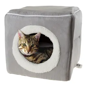 Petmaker Cat House Indoor Bed with Removable Foam Cushion
