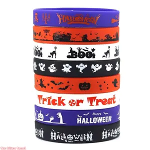 8/16/24PCS Halloween Silicone Bracelets, Cute Rubber Wristbands for Halloween Parade Carnival Street Party Decorations & Party Gifts