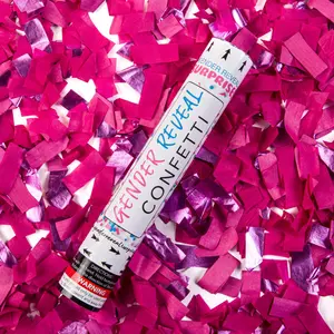 Gender Reveal Surprise 12-in Hand Confetti Cannon, Smoke-Free Festive Party Spray Accessory, Ideal Gift for Living Room Celebrations, Easy Burst Design