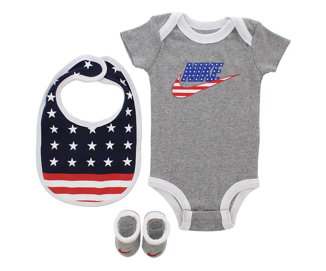 Nike Americana Bodysuit With Bib And Booties Baby Boys Clothing Set, Baby Boy Clothes, Newborn Outfits Set