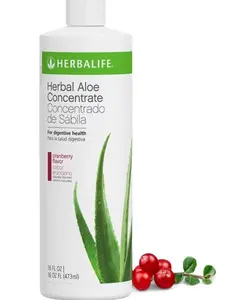ALOE VERA CRAMBERRY - Herbal Aloe Concentrate PinK: Cranberry Flavor 16 FL Oz (473 ml) for Digestive Health with Premium-Quality Aloe, Gluten-Free, 0 Calories, 0 Sugar, Naturally Flavored- HERBALIFE