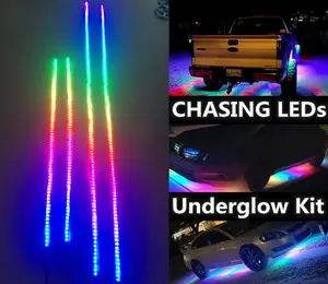 Dream Color Chasing 2PCS 4FT & 2PCS 6.5FT Underbody Fender Light Strips IP68 Waterproof LED Underlight with Bluetooth App Control