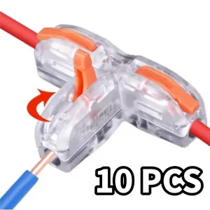 10pcs T3 Quick Connector T-Clip Three-Way And Four-Way Splitter T-Clip Cable Branch Quick Connector Terminals