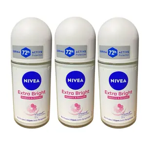 Nivea Extra Bright Radiant & Smooth Super Food Vitamin C 3 Pack Antiperspirant 72h Deodorant 50mL Each Stick Comfort Body Care