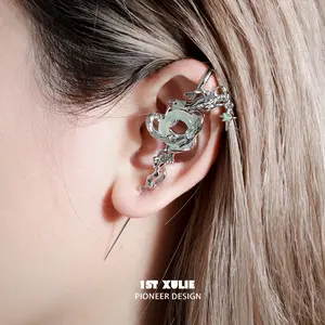 1ST XULIE Loong S925 Silver 18K Platinum/24K Gold Plated Opal Crystal Needle Piercing Earring