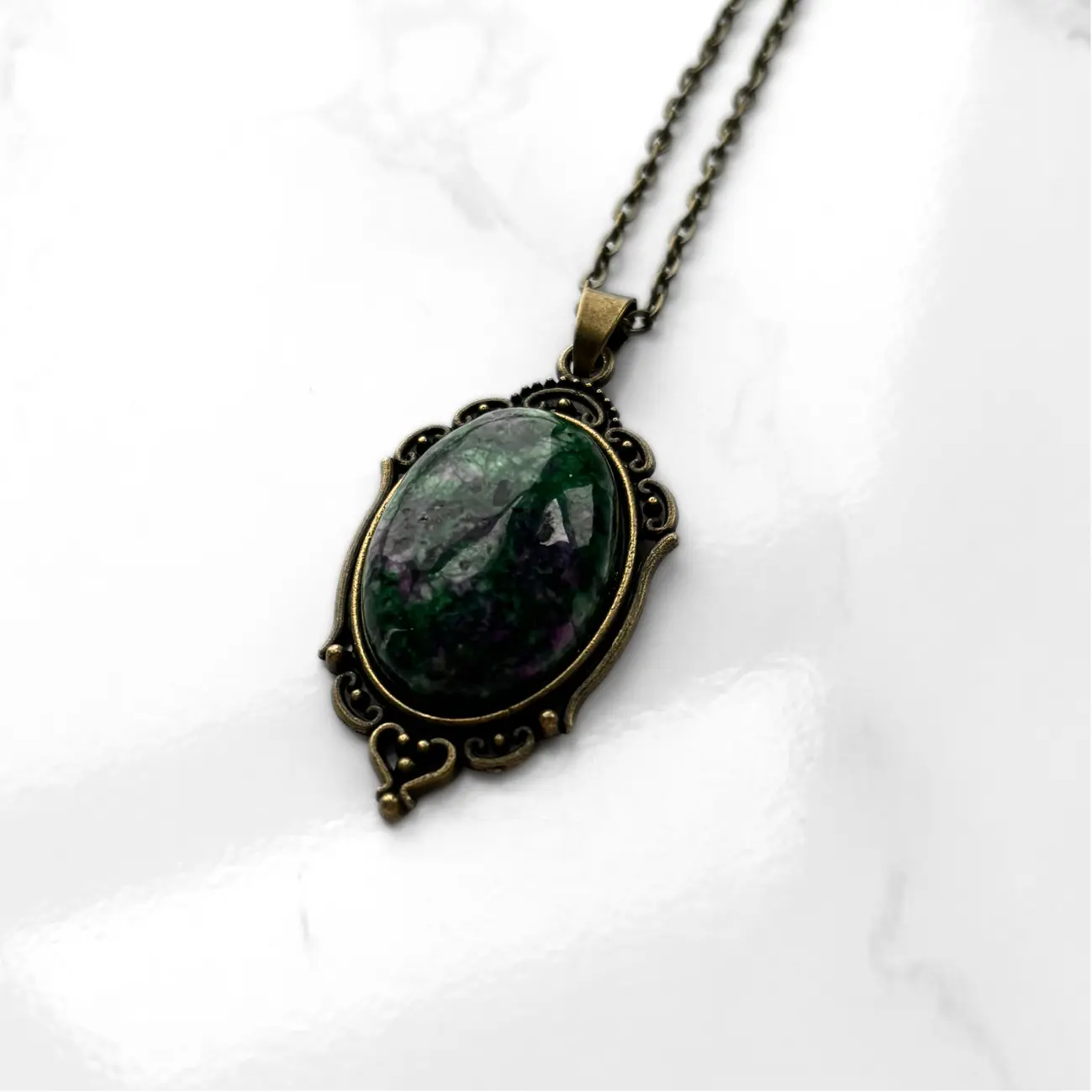 Ruby Zoisite Pendant | Crystal Necklace | Witchy Jewelry