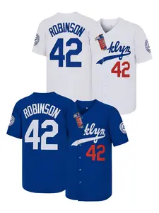 Men’s Legend #42 Jackie Robinson baseball jersey, letter embroidery baseball apparel, fan gift souvenir, jersey T-shirt,summerwins