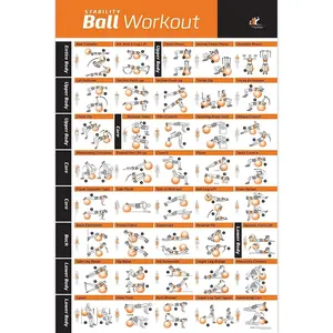 Workout Posters for  Gym - Exercise Posters for Full  Workout - Core, Abs, , Glutes & Upper   Program