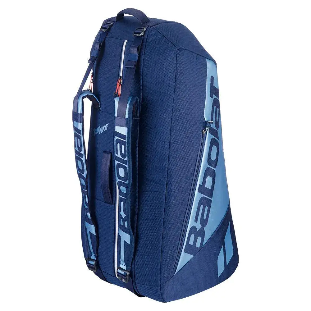 Pure Drive 2025 Blue Tennis Bag, 6-Pack Capacity, Tennis Racket & Racquet Storage, 2 Main Compartments, Separate Shoe Compartment