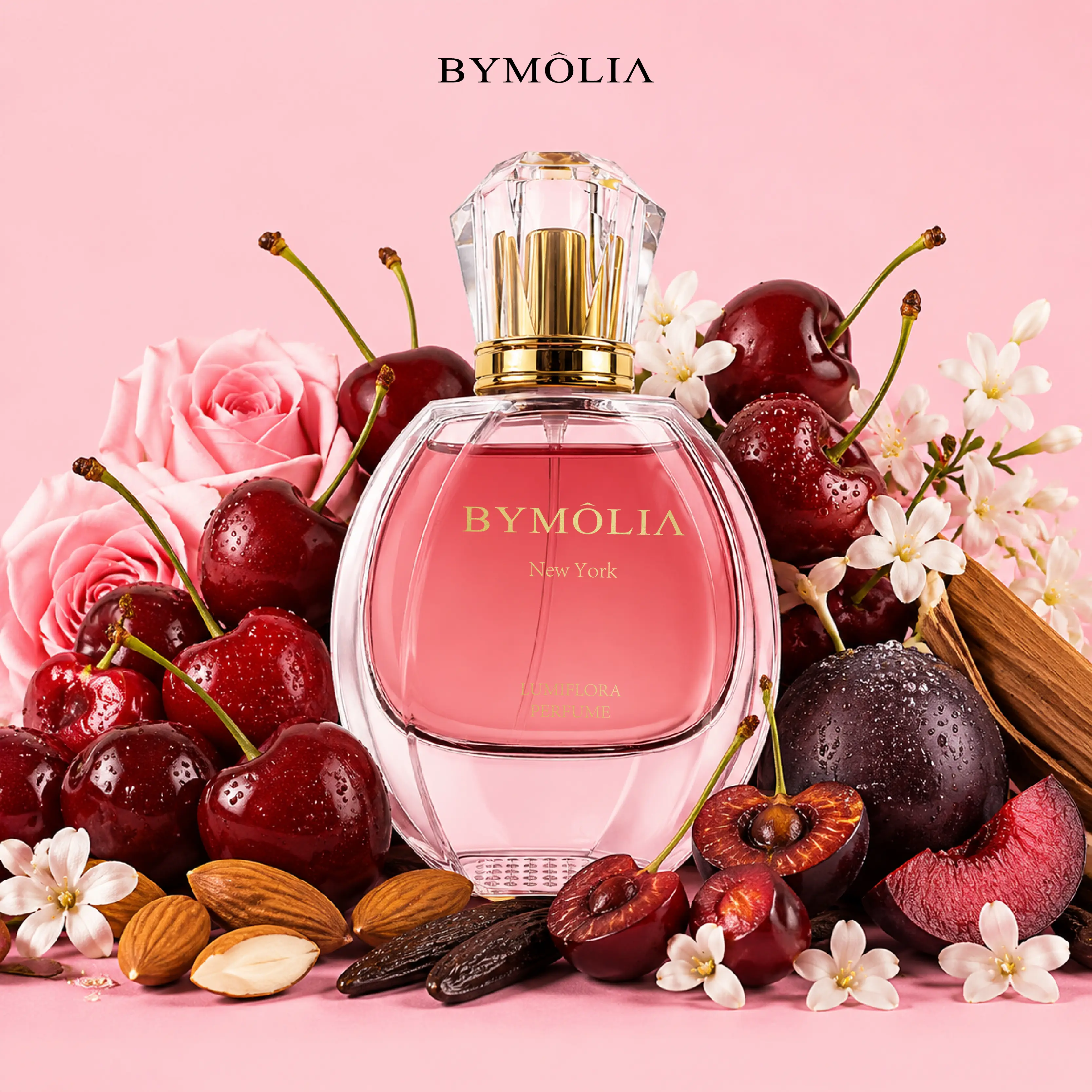 BYMOLIA Juicy Cherry & Warm Vanilla Eau de Parfum 50ml | Long Lasting Perfume For Women | Floral Fruity Luxury Daily Scent | Jasmine & Sandalwood | Cruelty-Free Premium Fragrance
