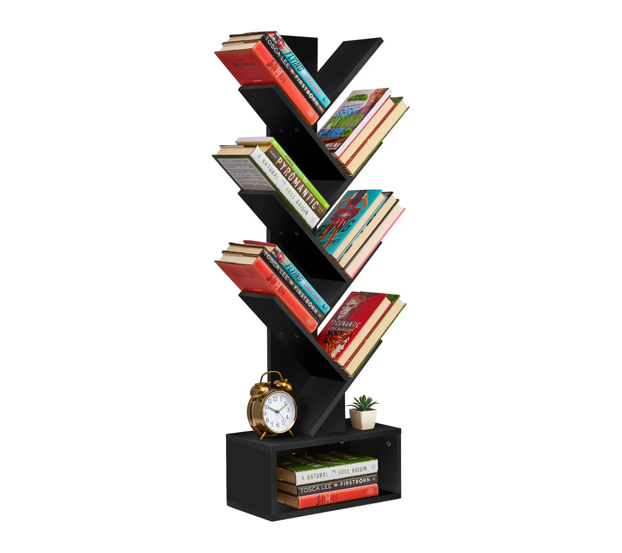 Sorbus 7 Tier Tree Bookshelf with Storage