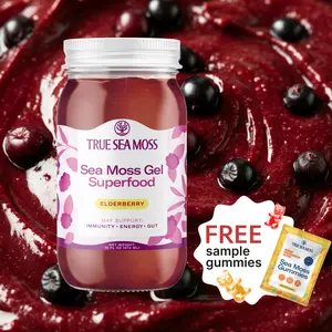 True Sea Moss Elderberry Irish Sea Moss Gel 16 fl oz Rich in Minerals & Vitamins Supports Vitality Healthcare Fitness Natural Supplement
